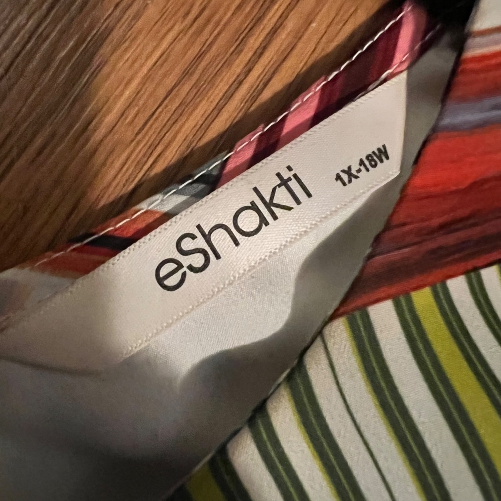 18W, custom-made by eShakti, madras pattern fit-and-flare maxi - Picture 4 of 4